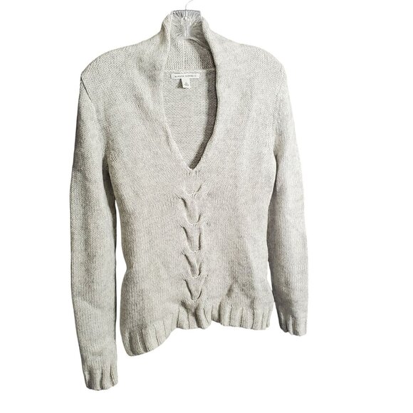 Banana Republic Sweaters - Banana Republic Womens XS Sweater Cable Knit Deep V Lambswool Cashmere Modal